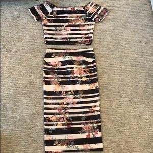 Black & White Striped 2-Piece Set, Size Small